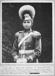 Grand Duchess Maria in the uniform of the Colonel-in-Chief of the Russian Horse Grenadiers