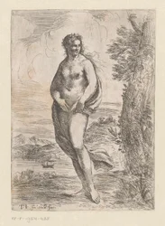 Standing Naked Woman in Landscape