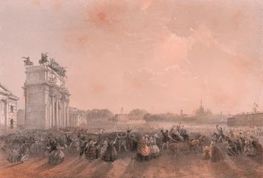 Entrance of Vittorio Emanuele II and Napoleon II in Milan, Lombardy