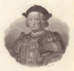 Portrait of Gian Giacomo Trivulzio, copper engraving by Locatelli