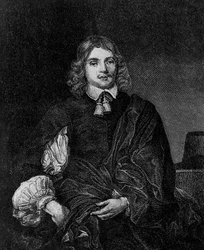 Portrait of Lucius Cary, 2nd Viscount Falkland, English author, politician, and soldier who was Secretary of State from 1642 to 1643, engraving