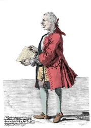 Cartoon by Giovanni Battista Pergolesi. Drawing by Pier Leone Ghezzi which reports that the composer suffered from a handicap in one leg and was lame. 1736.