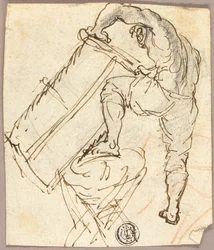 Man Sawing Wood