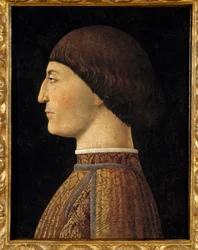 Portrait of Sigismund Malatesta, Lord of Rimini. Painting by Piero della Francesca