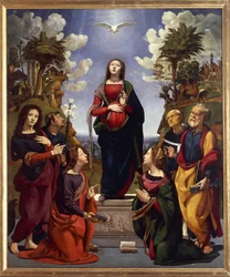 Immaculate Conception Surrounded by Saints
