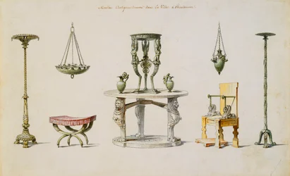 Different Vases, Furniture, Altars and Tripods Discovered at Herculaneum