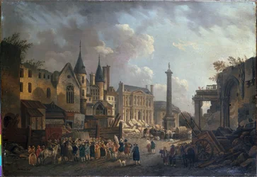 Fairground Show at an Imaginary Crossroads in Paris, ca. 1770