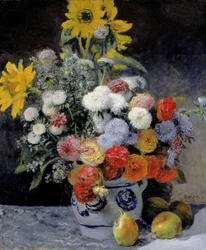Mixed Flowers in an Earthenware Pot