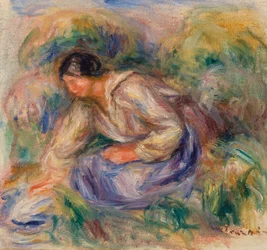 Woman in Blue Skirt