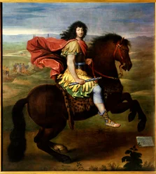 Equestrian portrait of Louis XIV (aged 37)