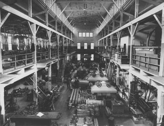 Interior View of New Machine Shop in Hagley Yard