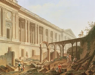 Demolition of the Hotel de Bourbon and Clearing the Louvre Colonnade, c.1764