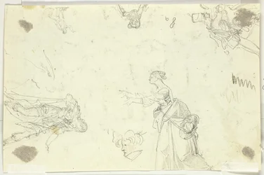 Sheet of Sketches: Men and Women