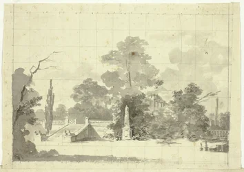 View of the Park at Versailles: Stairway with Two Pairs of Sphinxes