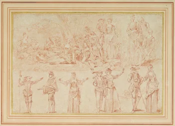 Two fetes galantes and studies of single figures and pairs