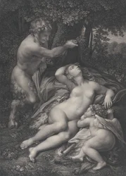 A Satyr Discovering the Sleeping Venus, with Cupid Lying at Her Side