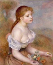 A Young Girl with Daisies