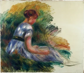 Alice Gamby in the Garden, Young Girl Sitting in the Grass
