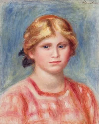 Bust of a Woman with a Rose Coloured Blouse
