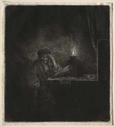 Copy of Student at a Table by Candlelight