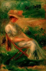 Woman Sitting in a Garden