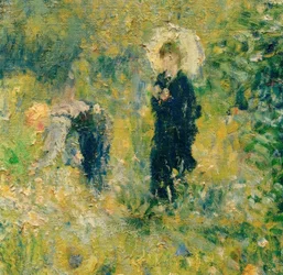 Woman with Parasol in a Garden