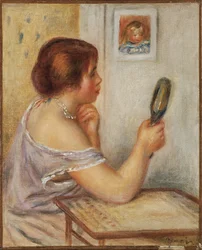 Gabrielle Holding a Mirror or Marie Dupuis Holding a Mirror with a Portrait of Coco, early 1900s