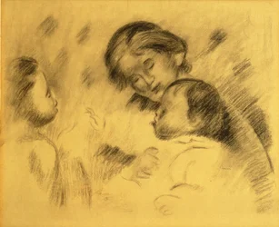 Gabrielle Renard with Jean Renoir and a Little Girl, c.1895-96