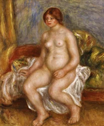 Nude Woman on Green Cushions