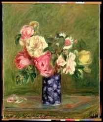 Roses in a Blue Vase