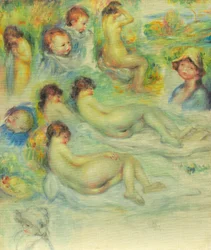 Studies of Pierre Renoir, His Mother, Aline Charigot, Nudes, and Landscape