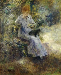 Woman and Black Dog