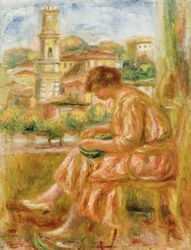 Woman at the Window with a View of Old Nice