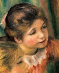 Young girls at the piano (detail)