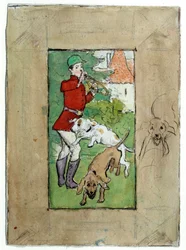 A Hunter with His Dogs by Pierre Bonnard