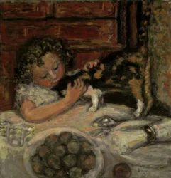 Little Girl with Cat