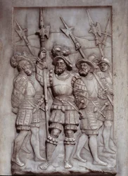 Soldiers (detail) of the bas reliefs of the tomb of Francois I realized by Pierre Bontemps