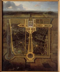 Perspective View of a Castle and a Park a la Francaise