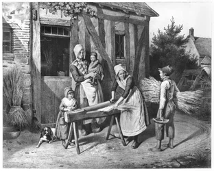 Breaking Hemp, c.1830-40