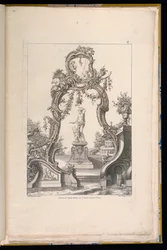 Cartouche and Fountain with Venus and Amor