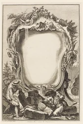 Cartouche Surrounded by Elements of Naval Commerce