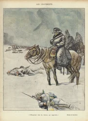 Napoleon on the Retreat from Moscow, Illustration for Le Rire