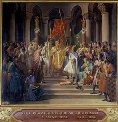 King Philip Augustus takes the oriflamme Saint-Denis before the Third Crusade