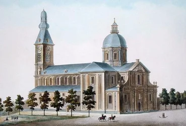 Church of St. Pierre at Ghent, from Choix des Monuments, Edifices et Maisons les plus remarquables du Royaume des Pays-Bas by Pierre Jacques Goetghebuer, published 1827