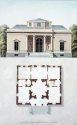 Country House at Laeken, from Choix des Monuments, Edifices et Maisons les plus remarquables du Royaume des Pays-Bas by Pierre Jacques Goetghebuer, published 1827