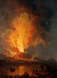 View of Vesuvius Erupting