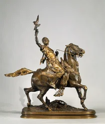 Arab Falconer on Horseback