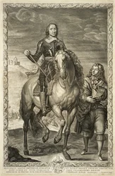 Equestrian portrait of Oliver Cromwell
