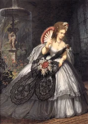 Virginia Oldoini, Countess of Castiglione, called Ritrosetta, photo by Pierre-Louis Pierson with gouache by Aquilin Schad, 1864