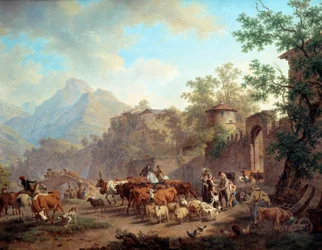 Depart of the herds for the mountain Debut of transhumances